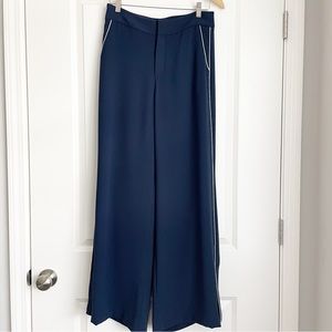 Banana Republic Blue Wide Leg Pants w/side Piping Size 6